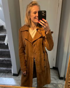 suede trenchcoats